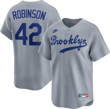 Nike Men's Nike Jackie Robinson Gray Brooklyn Dodgers Throwback