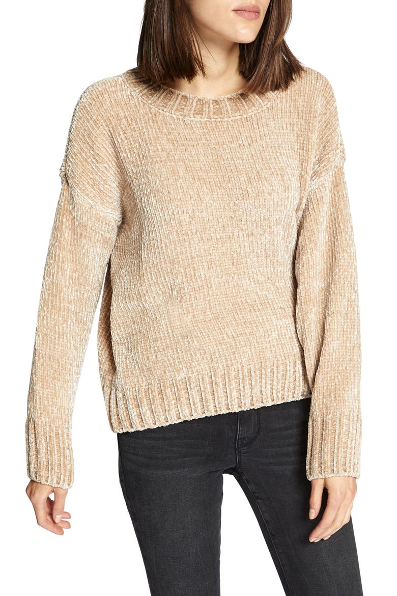 CHENILLE PULLOVER, Main, color, CHAMPAGNE