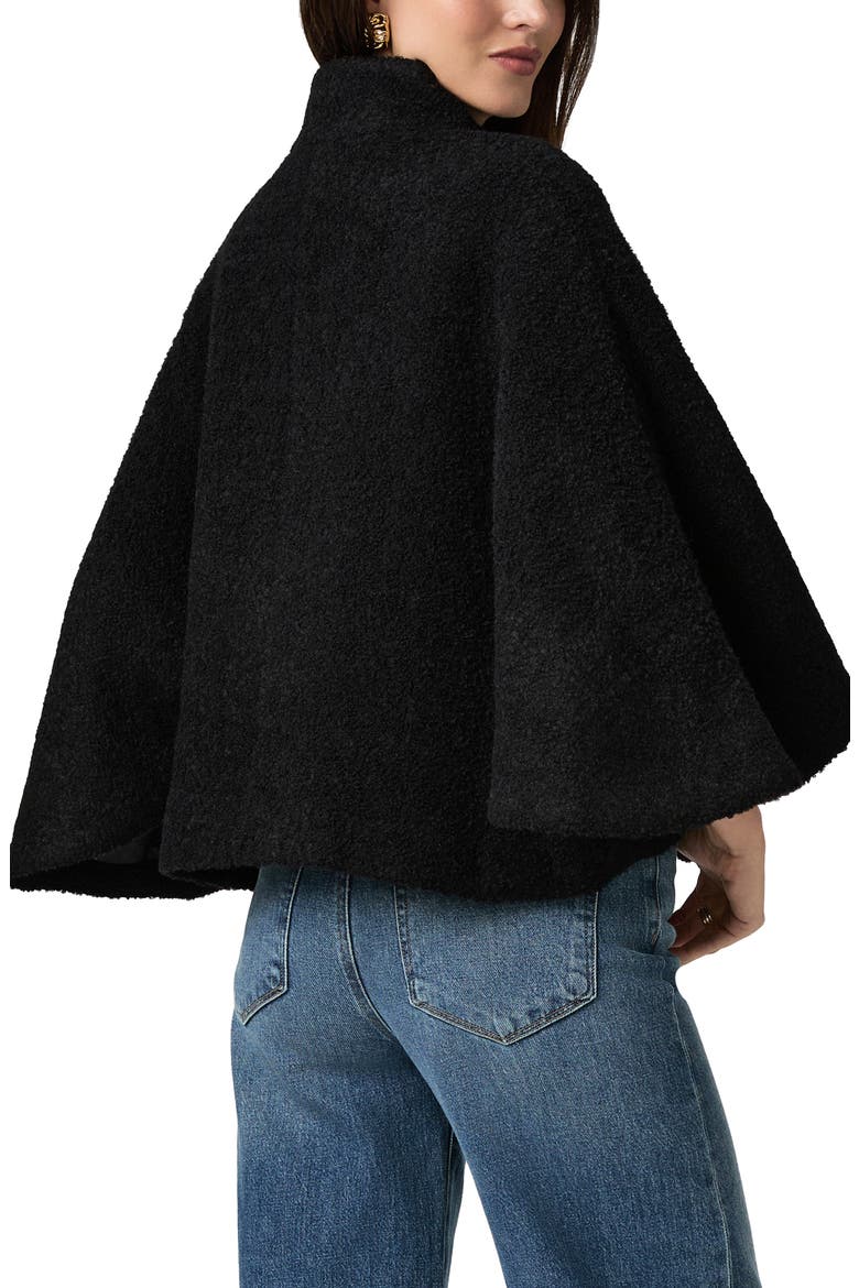 Alberta Wool Blend Cape, Alternate, color, BLACK