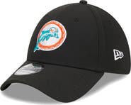 New Era Men's New Era Black Miami Dolphins Throwback Main 39THIRTY Flex Hat