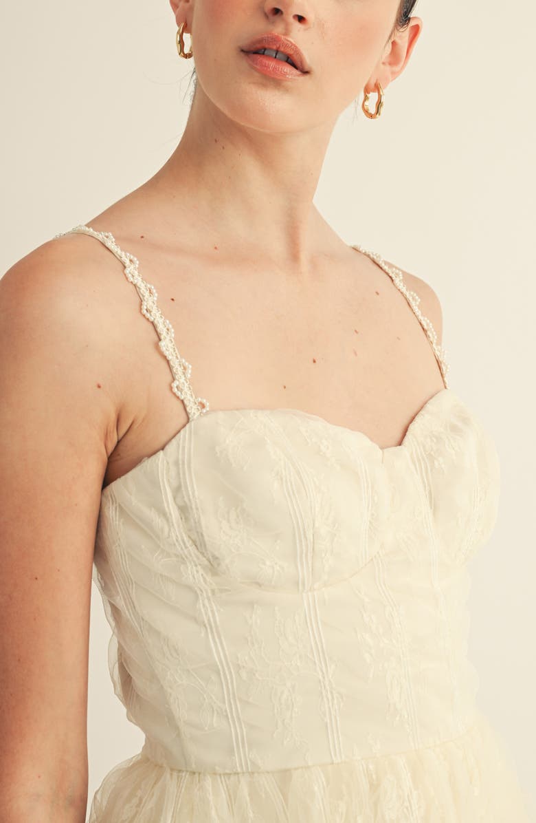 Arose Studio Love Bustier Fit & Flare Dress, Alternate, color, Cream