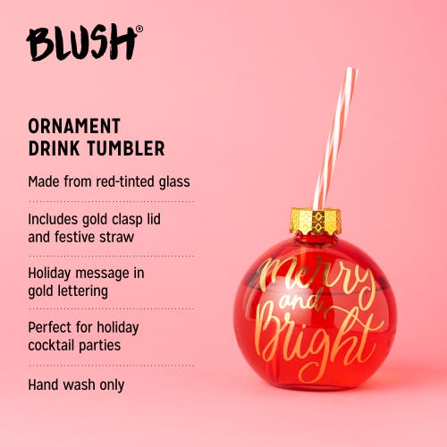 Blush Ornament Drink Tumbler In Red