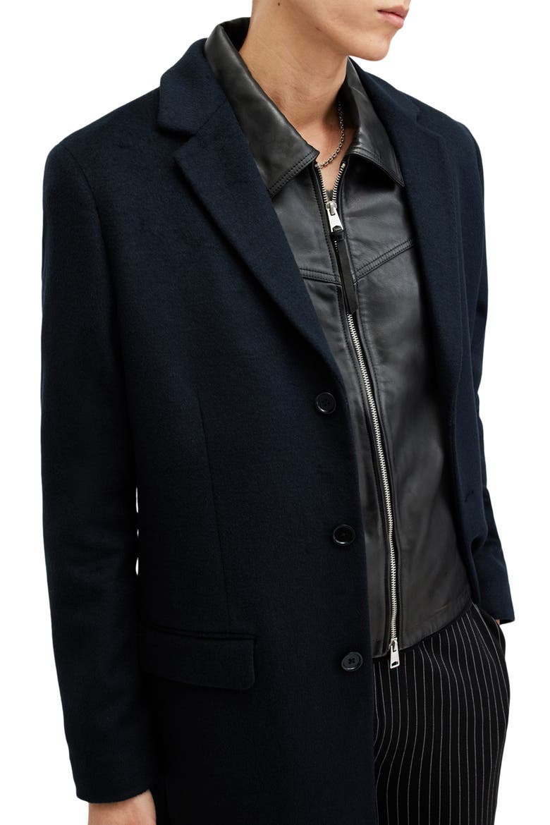 Hal Longline Coat, Alternate, color, NITE BLUE