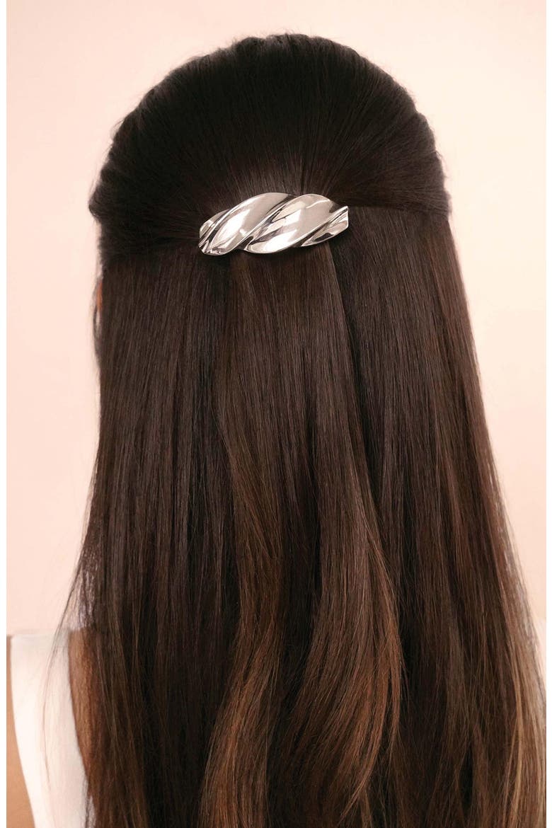 Twist Barrette, Alternate, color, SILVER