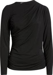 CITY BLUES Asymmetric Boat Neck Top