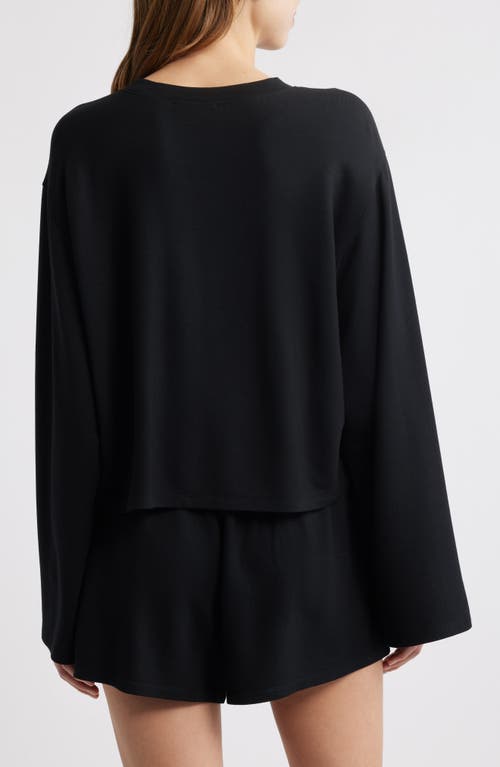 Open Edit Solid Stretch Modal Short Pajamas In Black
