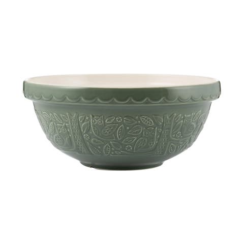In The Forest Owl Size 18 Mixing Bowl, Dark Green, 2.85 Quart