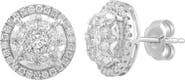 EFFY Sterling Silver Lab Grown Diamond Cluster Stud Earrings