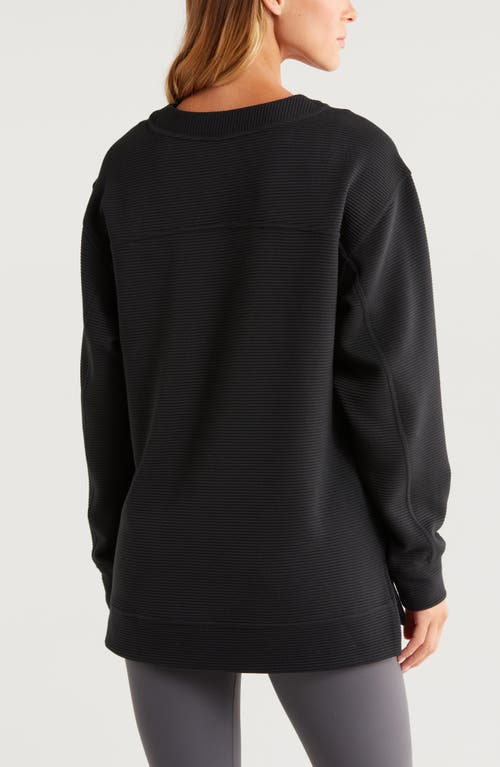 Zella Kick Back Ottoman Knit Sweatshirt In Black