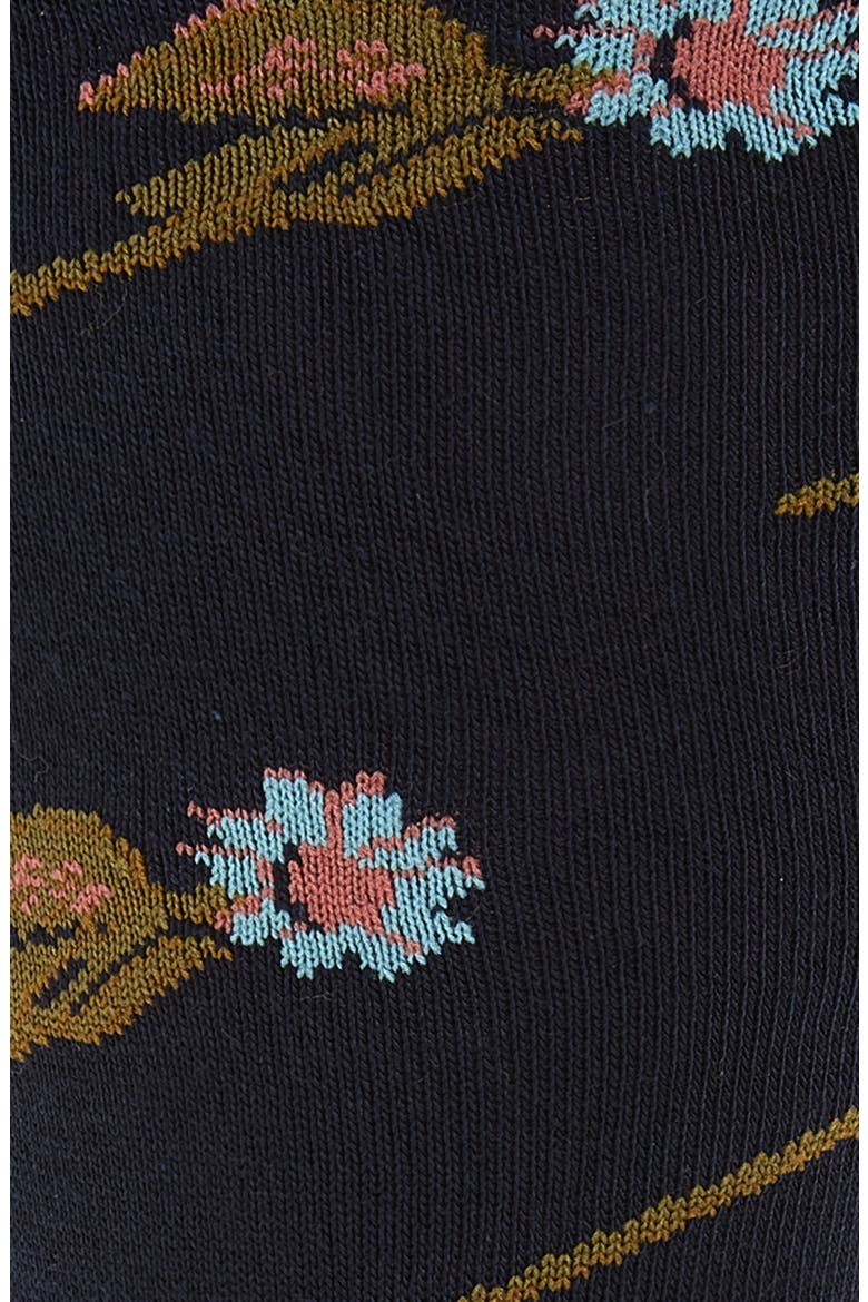 Flower Stem Dress Socks, Alternate, color, NAVY