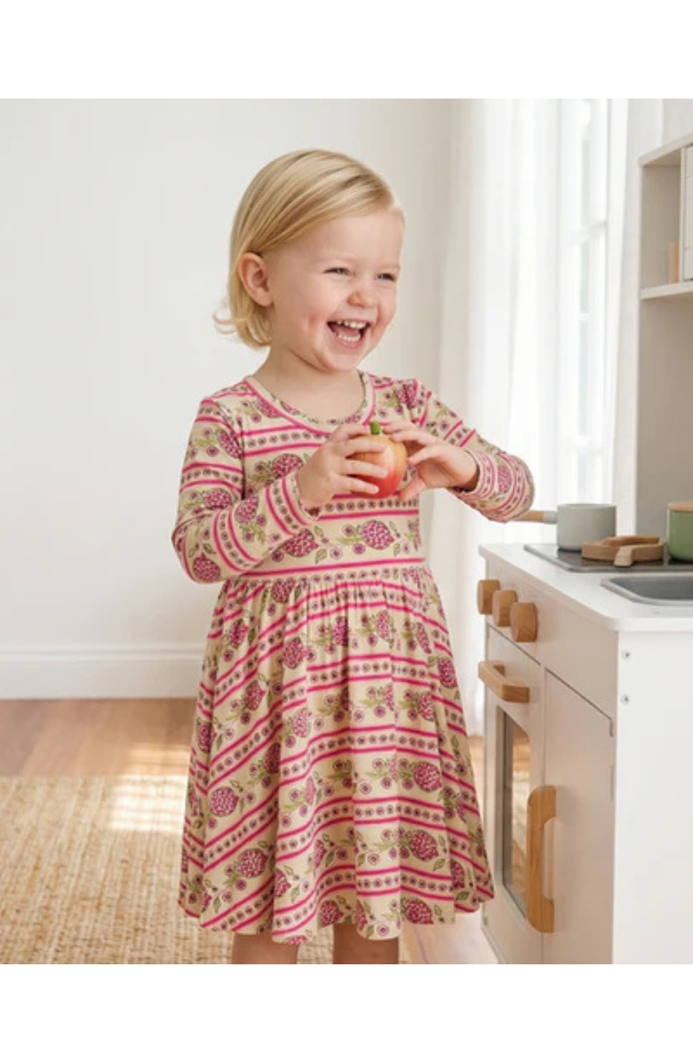 Motette Long Sleeve Twirl Dress, Alternate, color, Pomegranate Soiree