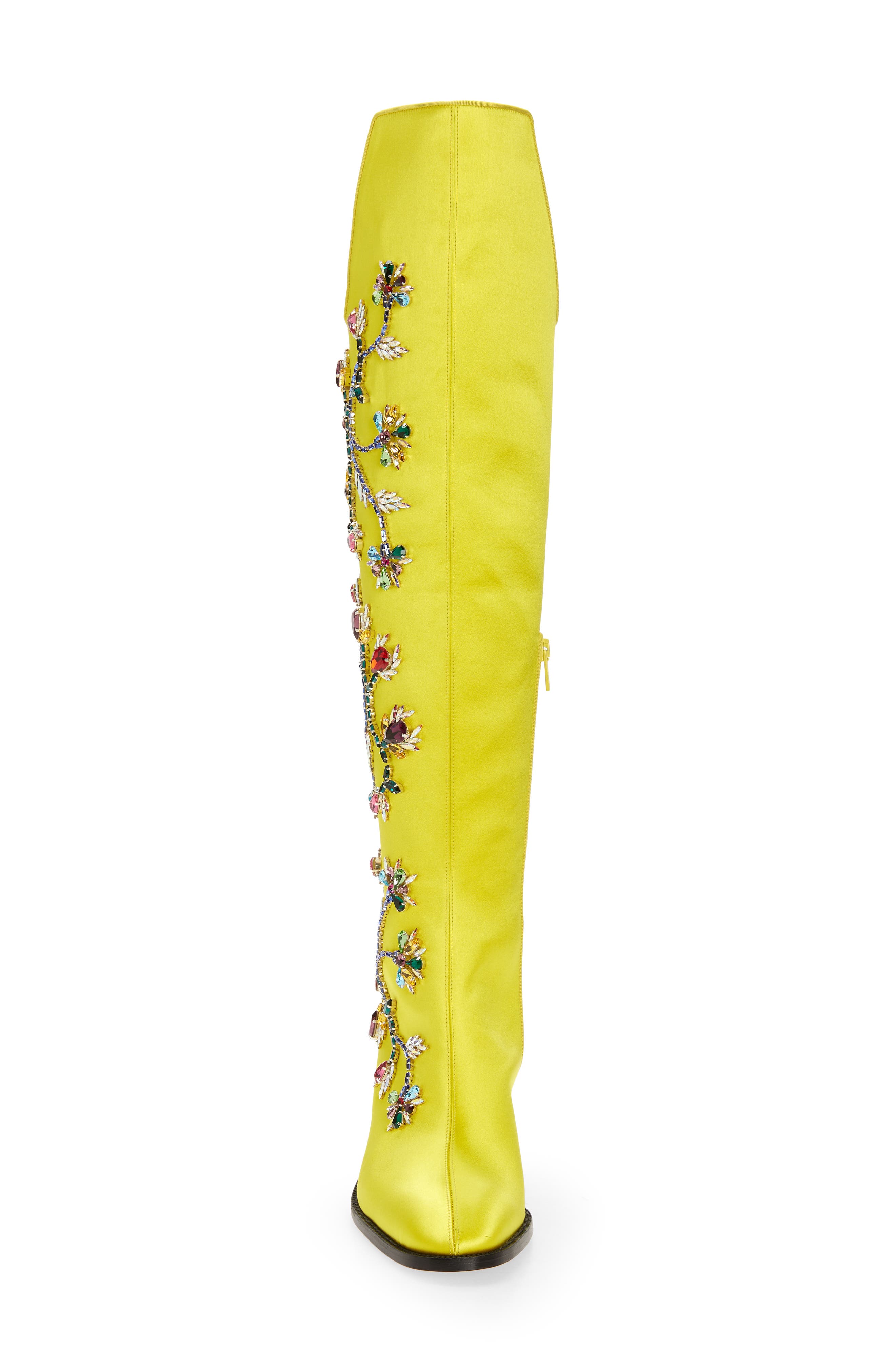 Morgan Fleur Crystal Embellished Boot, Alternate, color, YELLOW