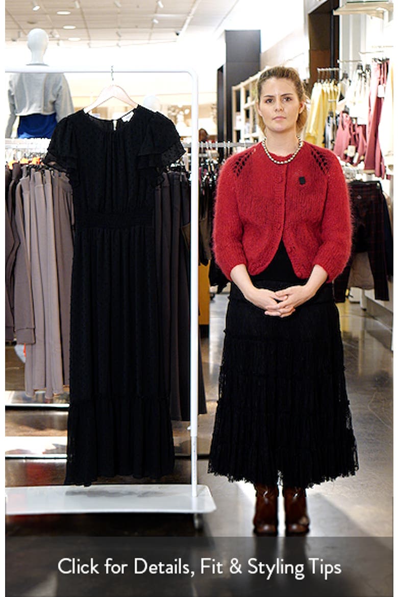 Flutter Sleeve Swiss Dot Chiffon Maxi Dress video