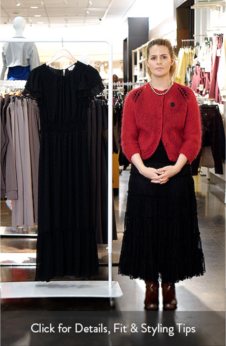 Flutter Sleeve Swiss Dot Chiffon Maxi Dress, sales video thumbnail