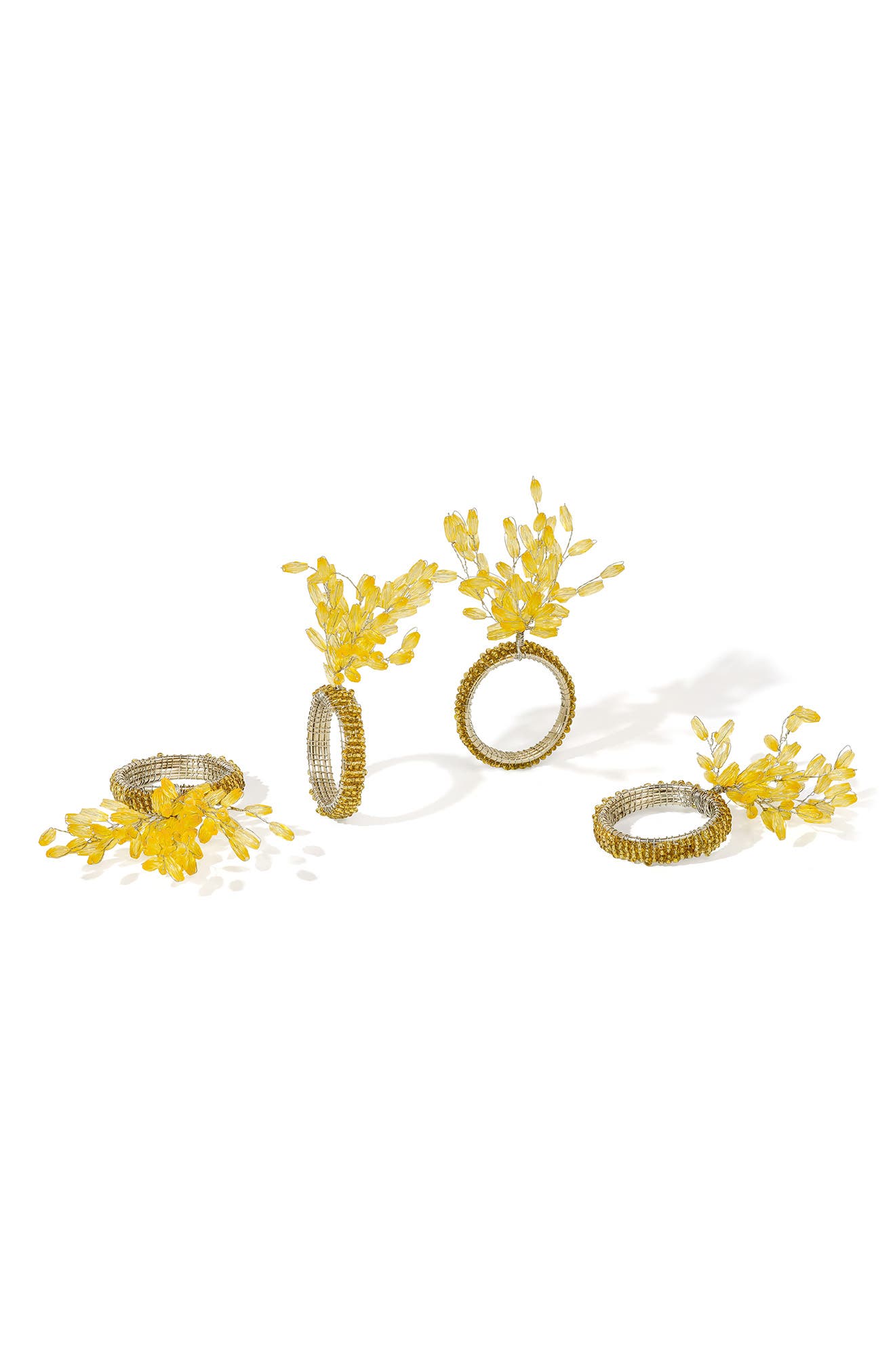 Tiramisu Floraison Gilded Set of 4 Napkin Rings