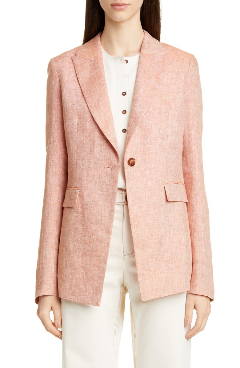 Lafayette 148 New York Atticus Linen Blazer, Main, color,