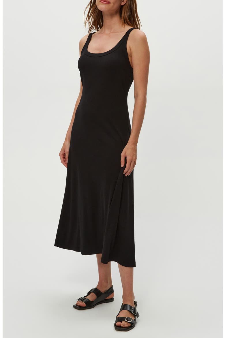 Celine Rib Midi Dress, Alternate, color, BLACK