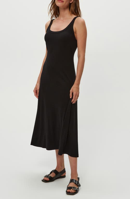 Michael Stars Celine Rib Midi Dress In Black