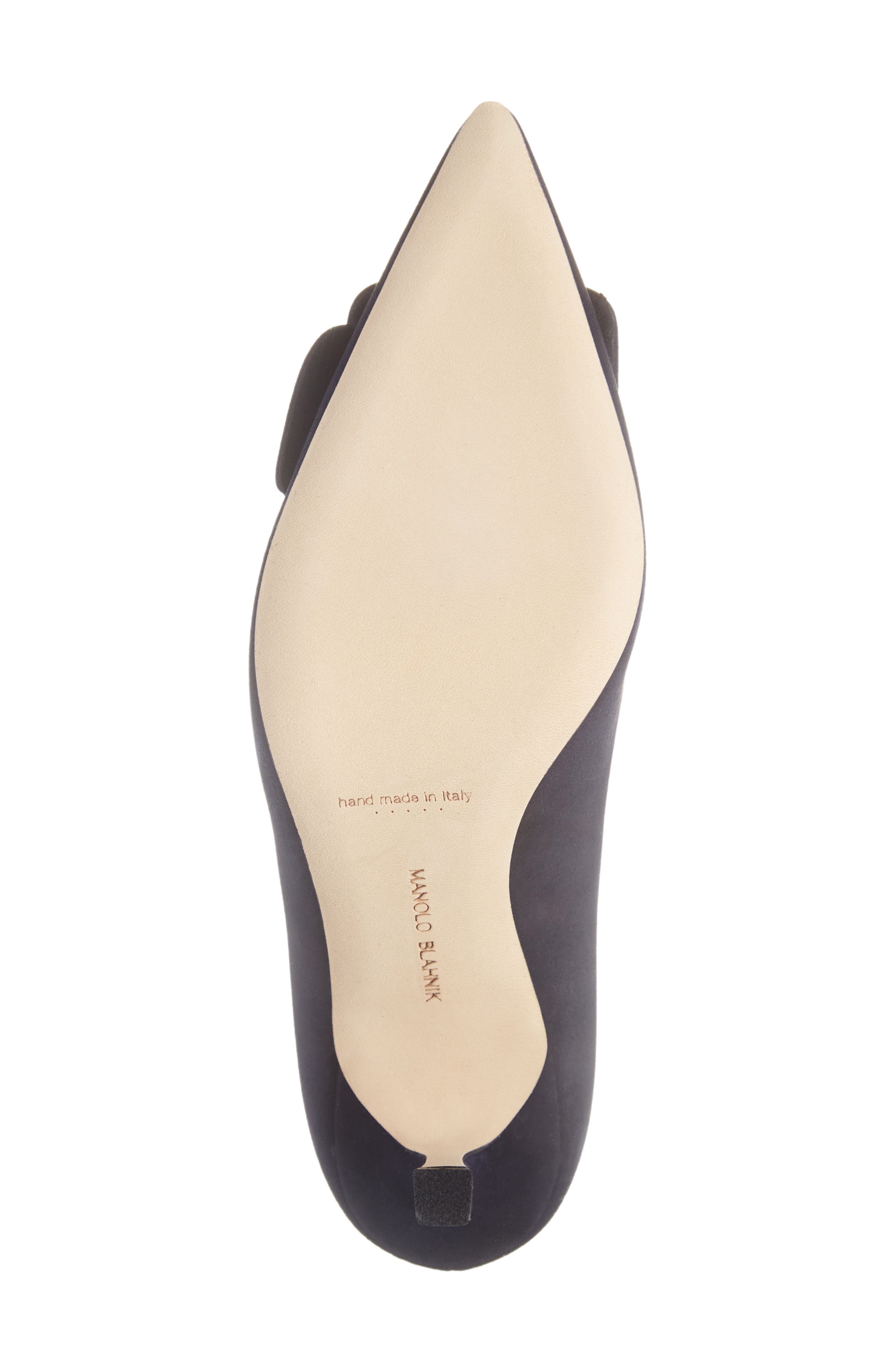 Manolo Blahnik Maysale Buckle Pointed Toe Pump, Alternate, color, Navy