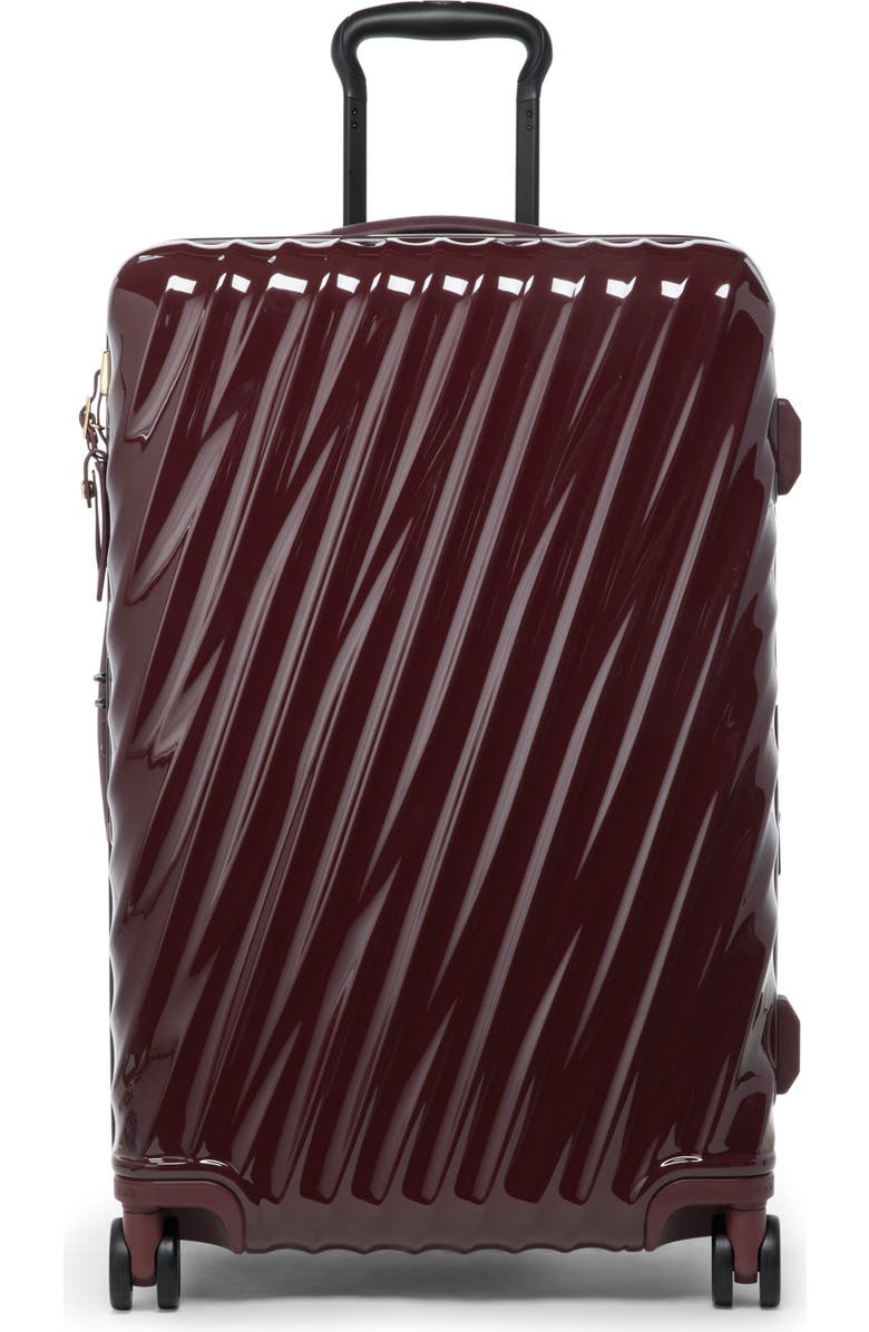 TUMI 19 Degree Medium Expandable Checked Hardside Spinner Suitcase, Main, color, Wine