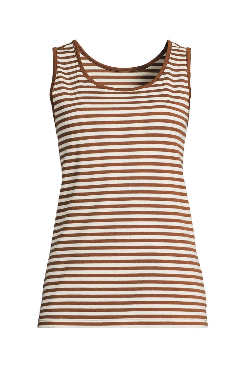 Cotton Tank Top, Alternate, color, Rich Ginger/Ivory Stripe