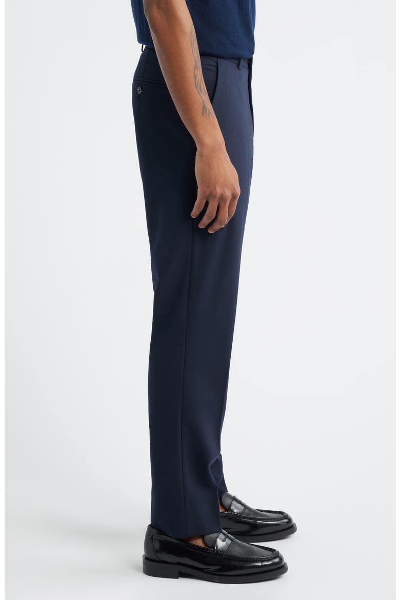 Slim Fit Solid Flat Front Stretch Suit Pants, Alternate, color, NAVY SEABORNE