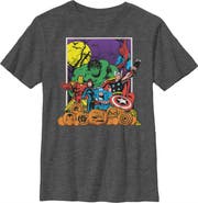 Marvel Boy's Marvel Halloween Avengers Scene Graphic T-Shirt