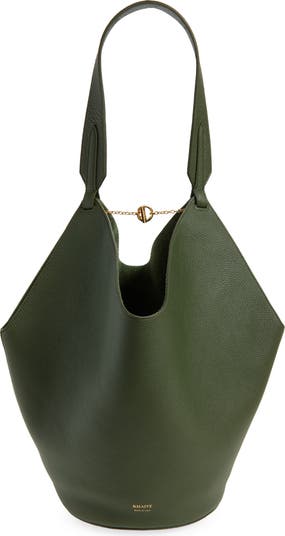 【VIP価格】KHAITE Lotus small leather Shoulder Bag Lotus Small leather tote bag in brown - Khaite | Mytheresa