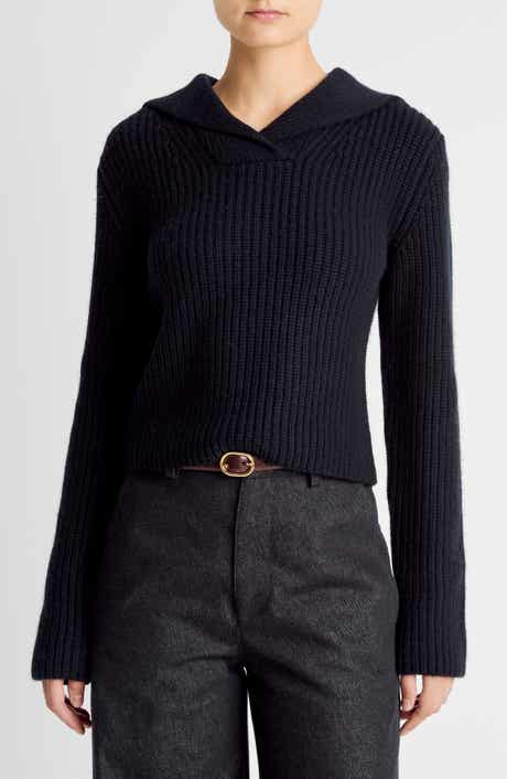 Vince Rib Wool & Cashmere Sailor Collar Sweater