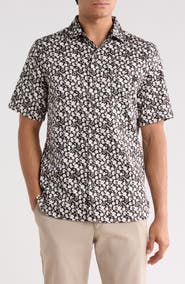 Ted Baker Floral Print Stretch Cotton Shirt