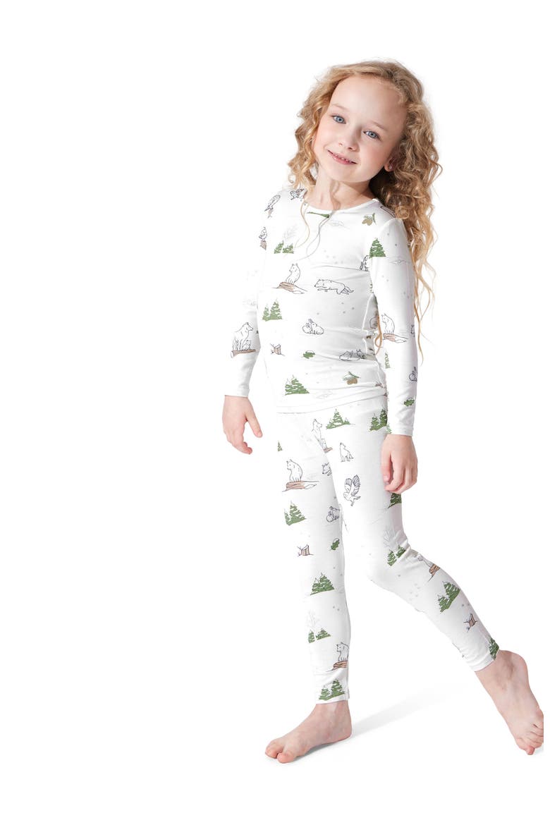 Kids' Winter Forest Animals Set of 2 Piece Pajamas, Alternate, color, Winter Forest Animals