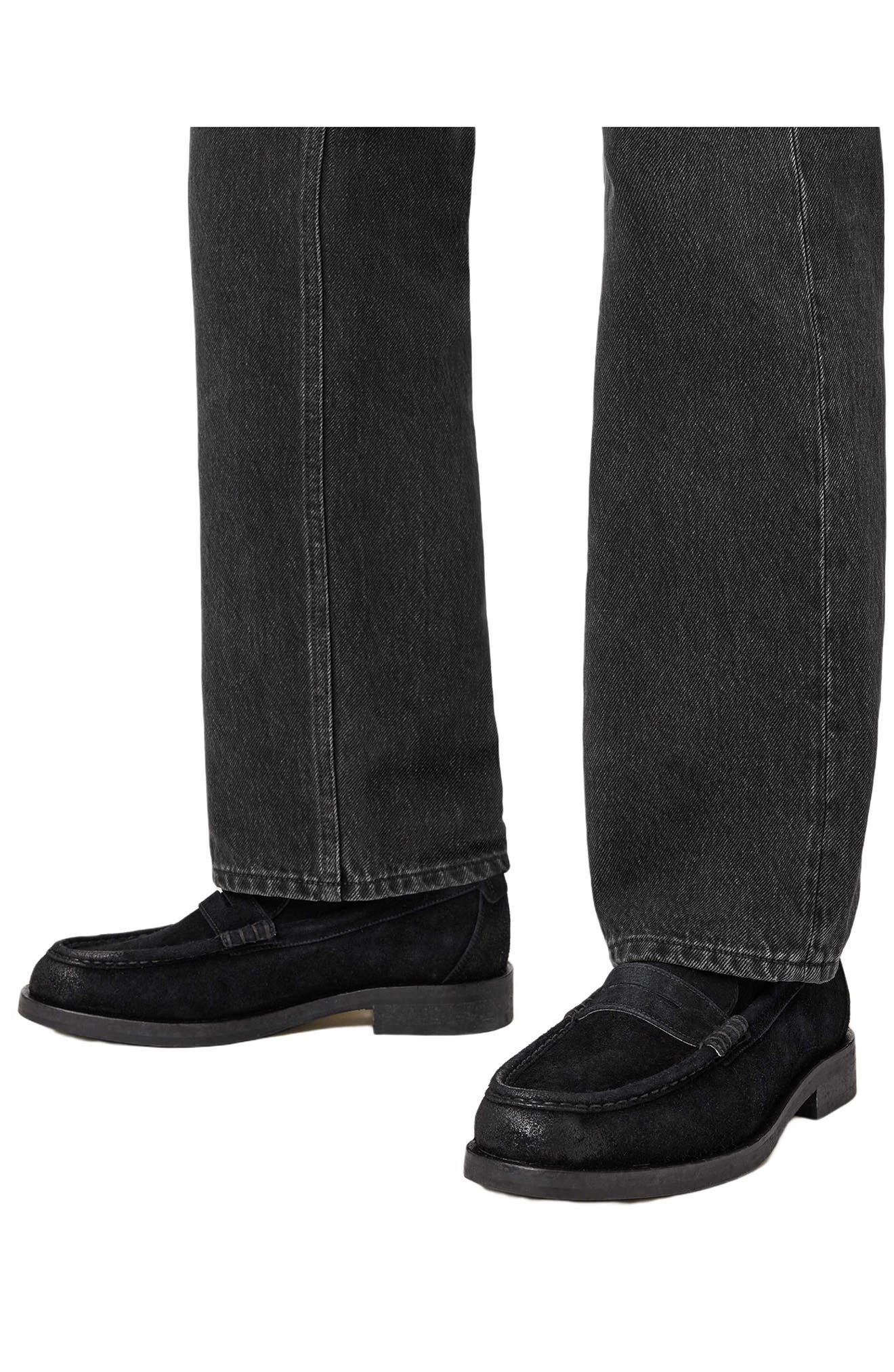 AllSaints Bloom Penny Loafer, Alternate, color, Black