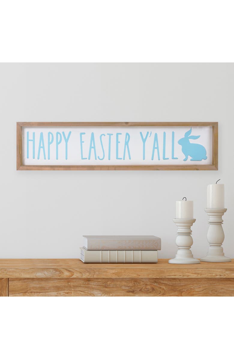 Northlight Wooden Framed "Happy Easter Y'all" Spring Wall Sign - 26", Alternate, color, White