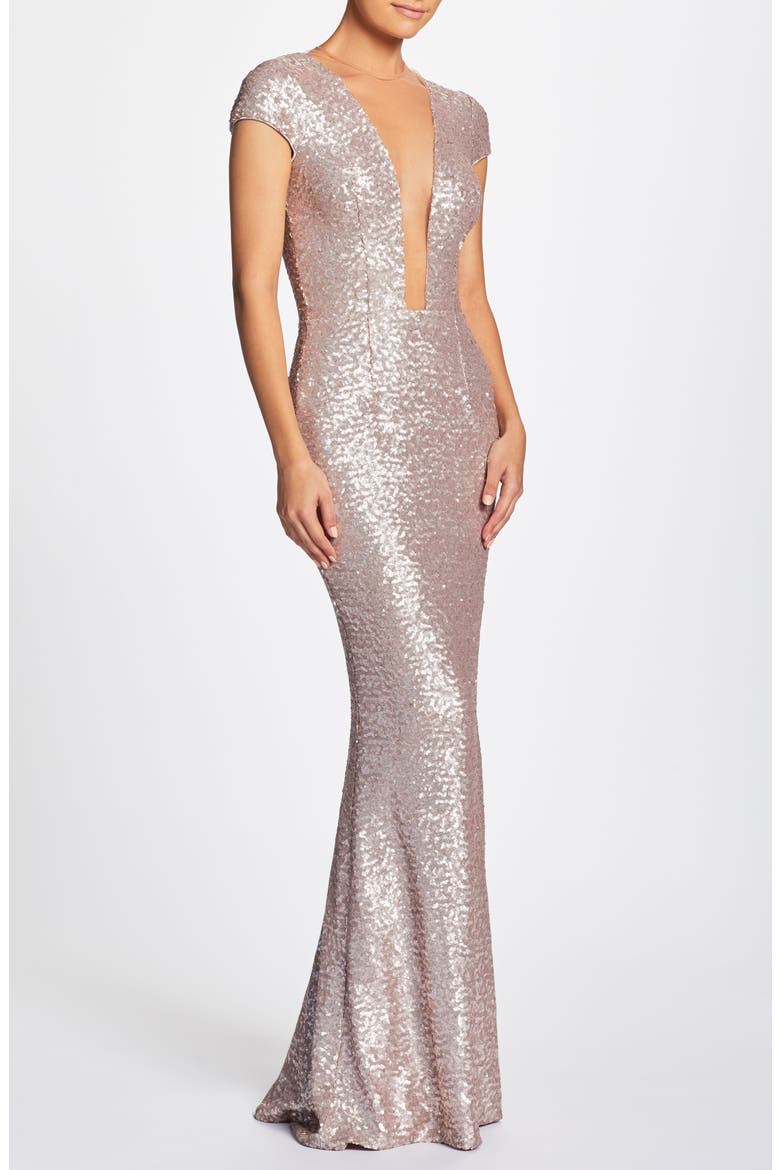 Michelle Sequin Gown, Alternate, color, ICE PINK