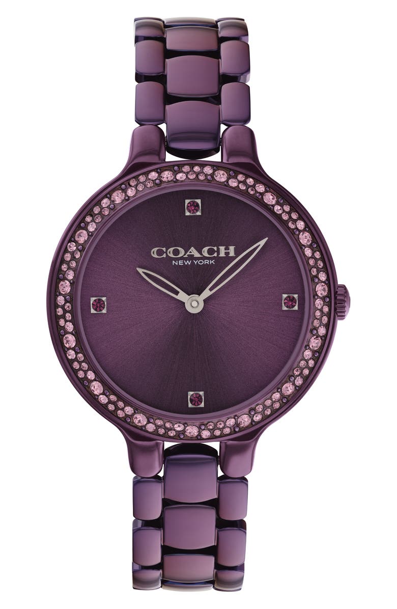 COACH Chelsea Quartz Bracelet Watch, Main, color, Plum