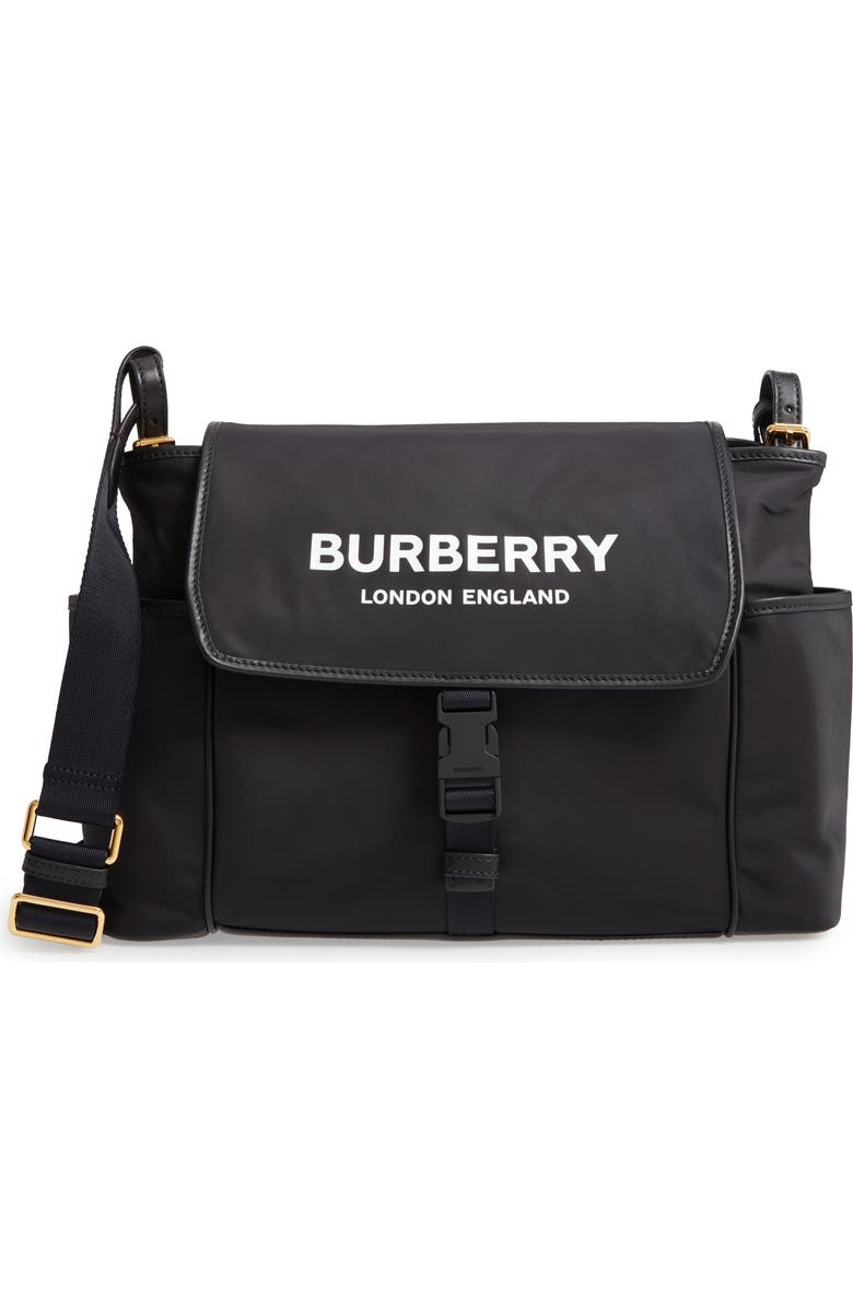 Burberry Flap Nylon Diaper Bag, Main, color,