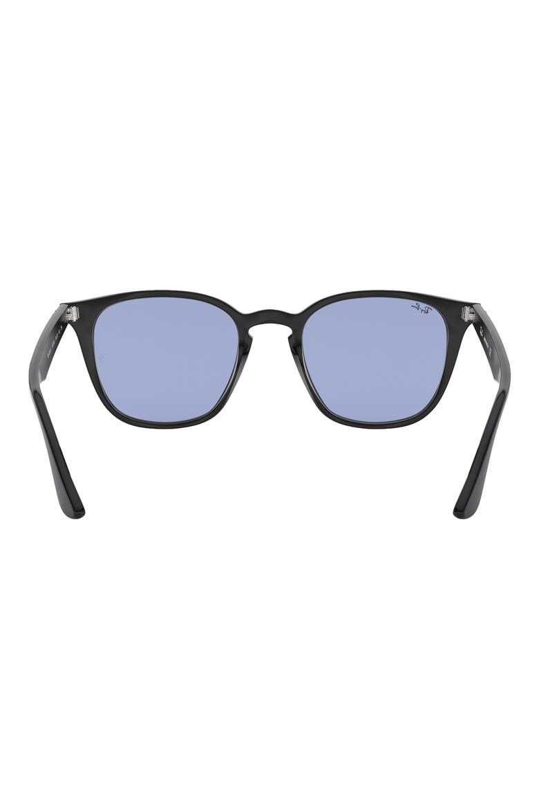 52mm Square Sunglasses, Alternate, color, BLACK / BLUE
