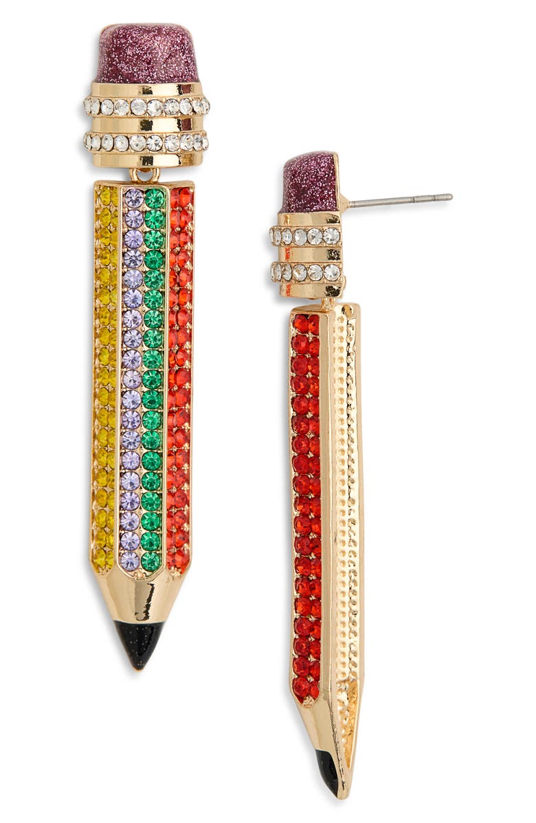 BaubleBar Pencil Stud Earrings, Main, color, Gold Multi