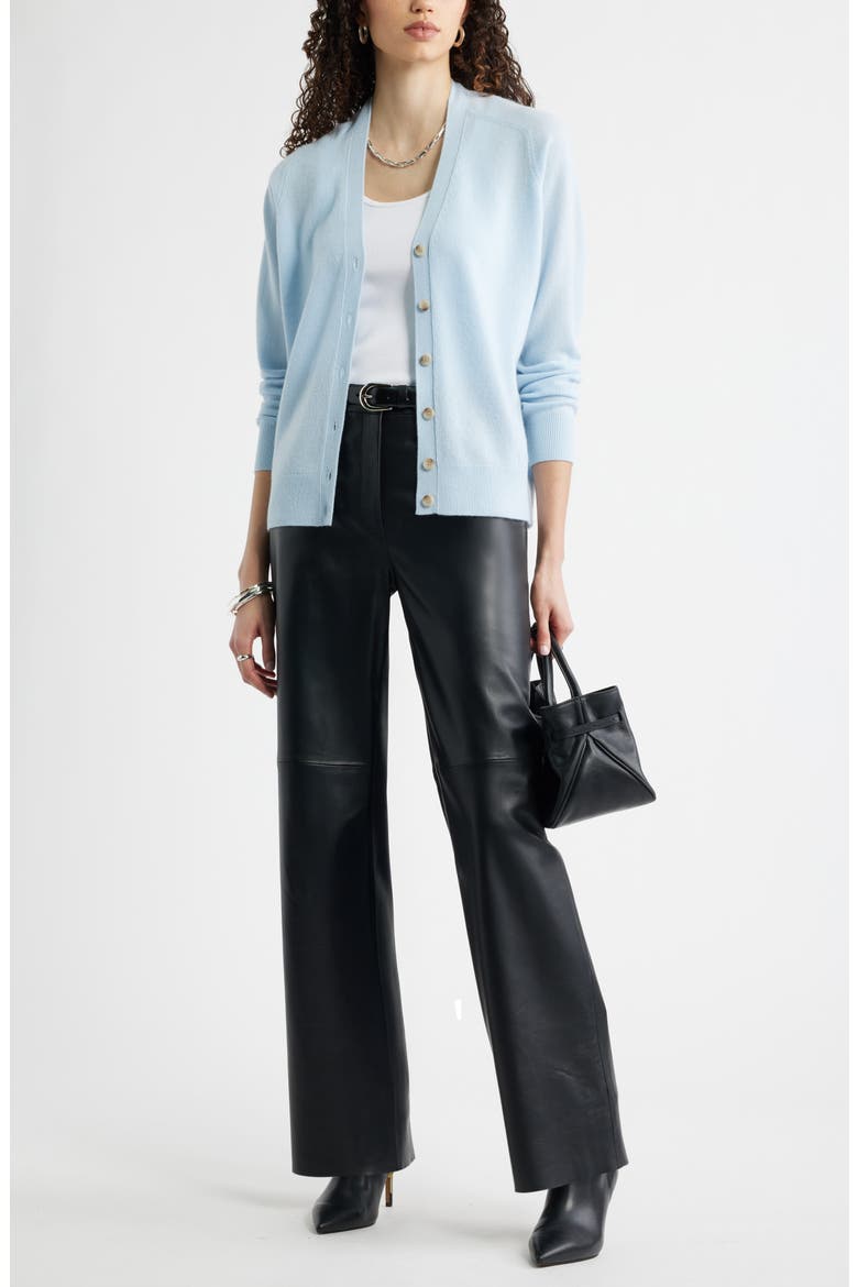 Cashmere V-Neck Cardigan, Alternate, color, BLUE SUBDUED