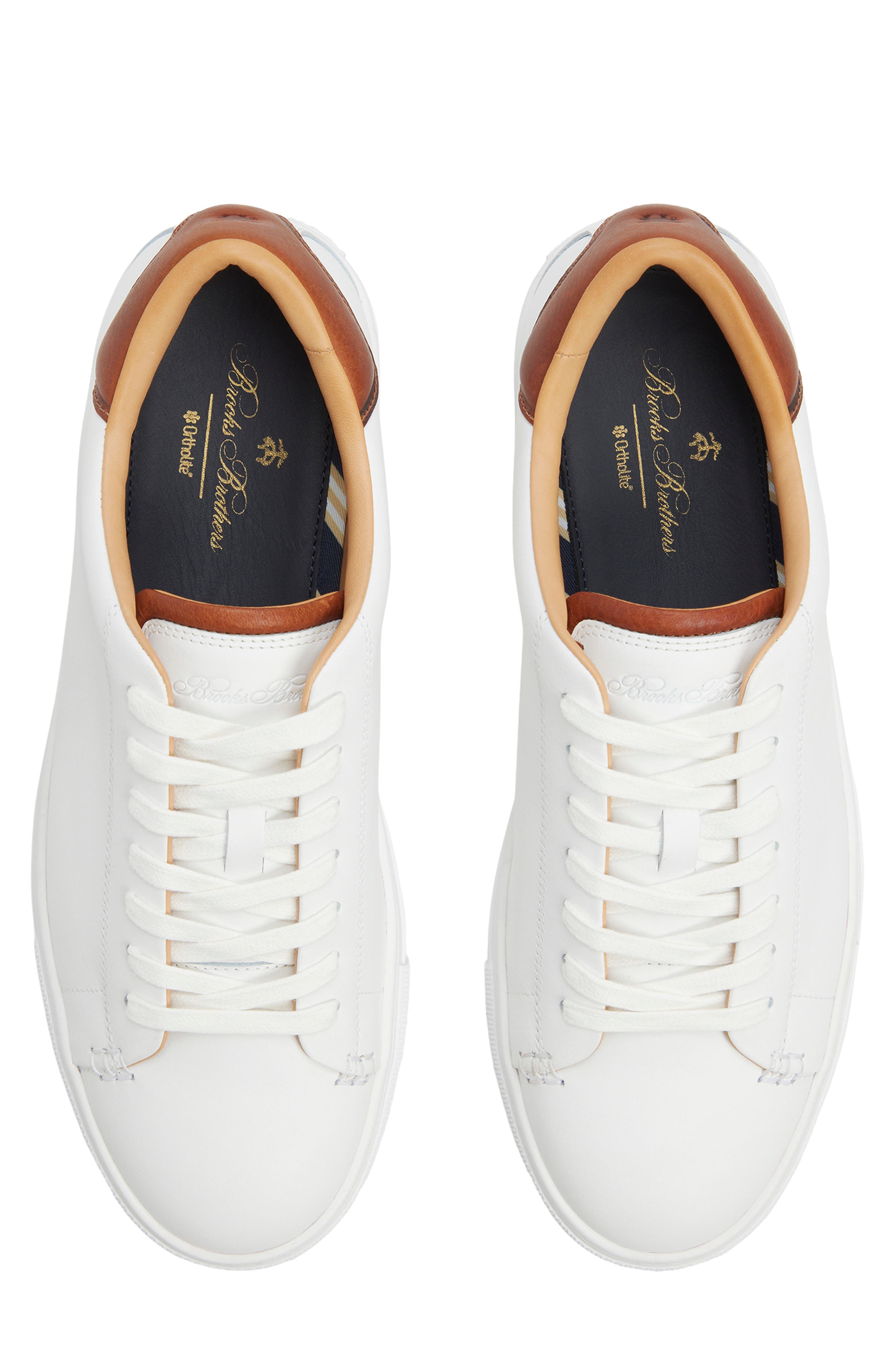 Franz Low Top Sneaker, Alternate, color, WHITE/ COGNAC