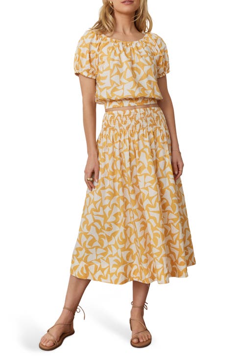 Bea Poplin Midi Skirt