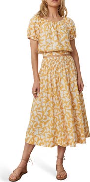 Marine Layer Bea Poplin Midi Skirt