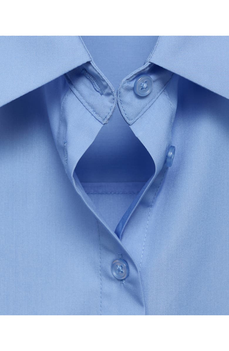 MANGO Oversize Button-Up Shirt, Alternate, color, Blue