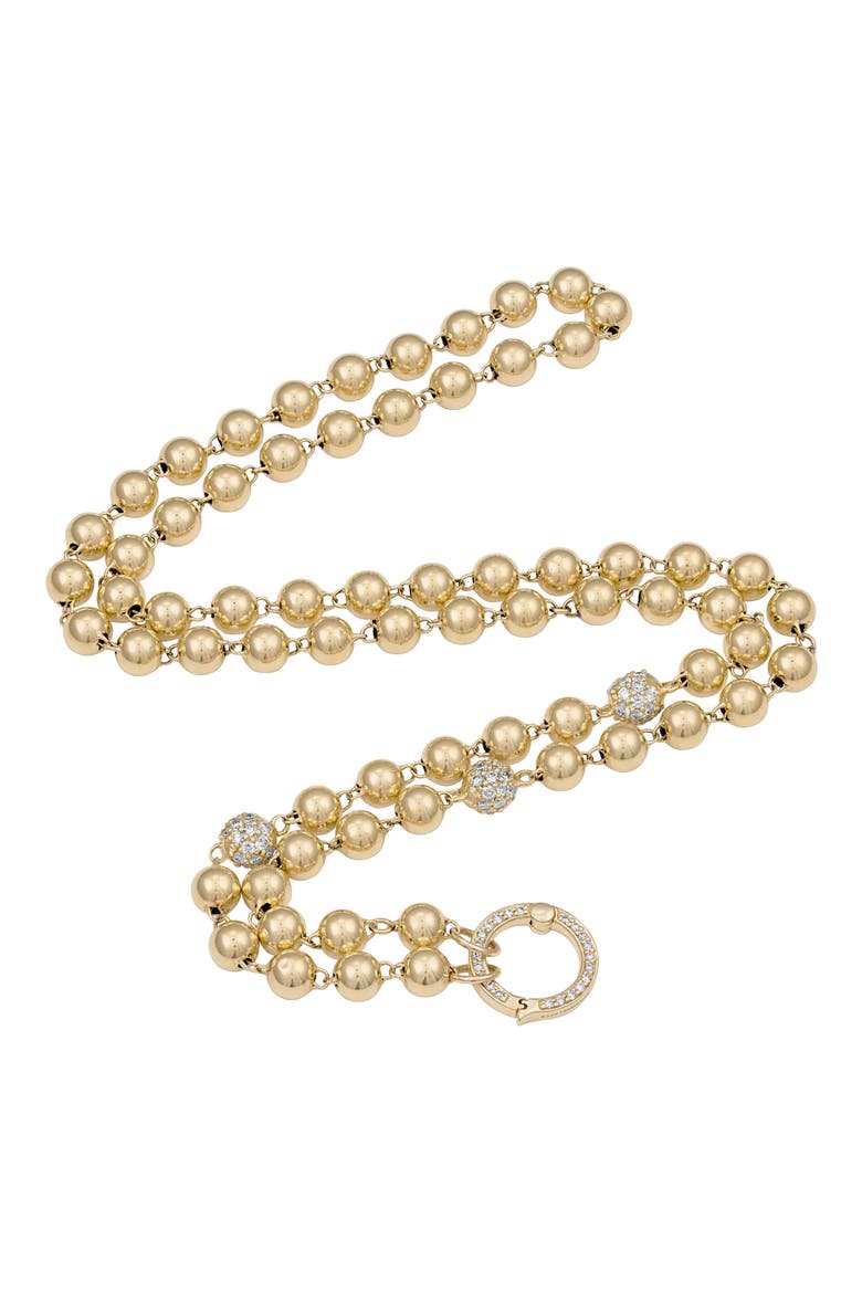 Mardi Gras Mixed Bead Necklace, Main, color, YELLOW GOLD