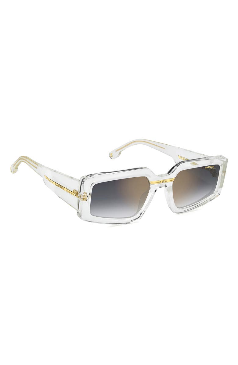 Carrera Eyewear Victory 55mm Square Geometric Sunglasses, Alternate, color, Crystal Gold/ Grey Sf Gd Sp