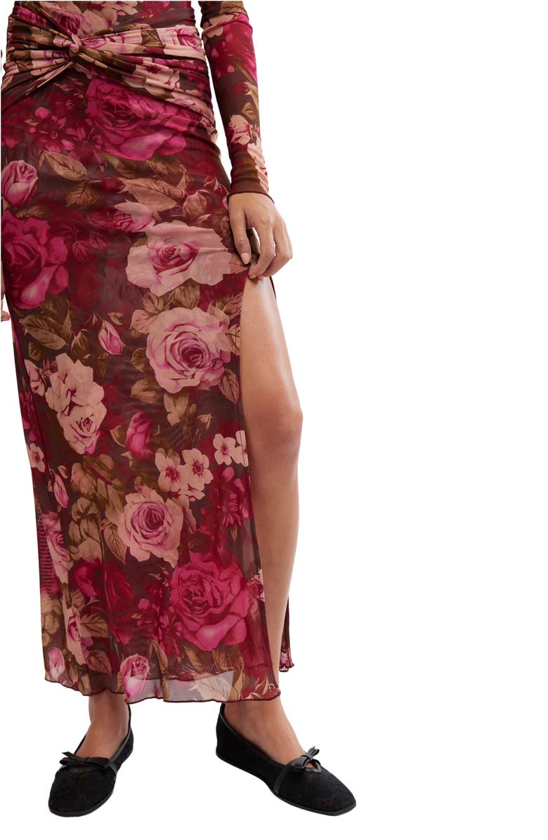 Free People Gianni Long Sleeve Stretch Mesh Body-Con Dress, Alternate, color, Love Combo