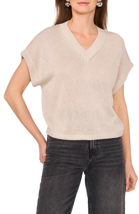 Metallic V-Neck Sweater