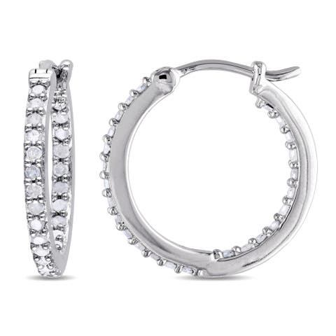 1/2 Ctw Diamond Inside Outside Hoop Earrings