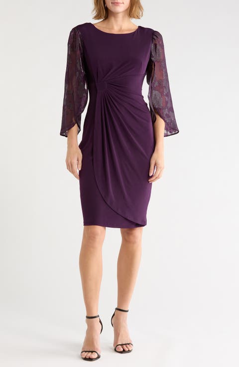 Cape Sleeve Wrap Style Dress