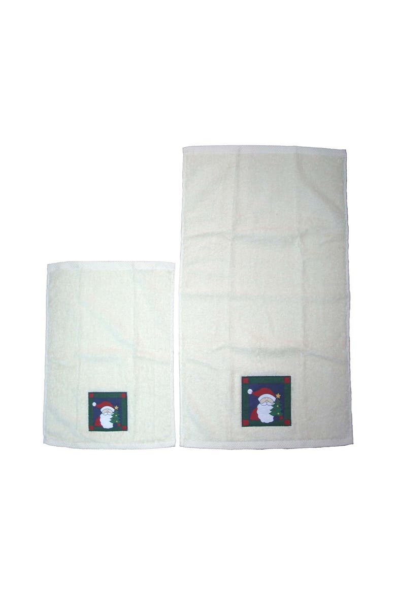 Santa Fun Decor Decoration Guest Towel Set of 2, Main, color, White